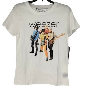 Prince Peter Men's Small Weezer The Band Short Sleeve Music White Tee USA N3-15